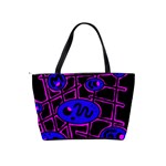 Blue and magenta abstraction Shoulder Handbags Back