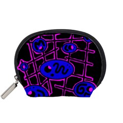 Blue And Magenta Abstraction Accessory Pouches (small) 