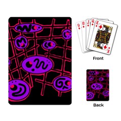 Purple And Red Abstraction Playing Card by Valentinaart