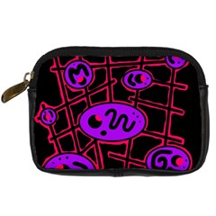 Purple And Red Abstraction Digital Camera Cases by Valentinaart