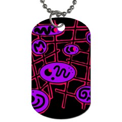 Purple And Red Abstraction Dog Tag (two Sides) by Valentinaart