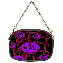 Purple And Red Abstraction Chain Purses (one Side)  by Valentinaart