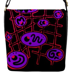 Purple And Red Abstraction Flap Messenger Bag (s) by Valentinaart