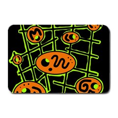 Orange And Green Abstraction Plate Mats by Valentinaart