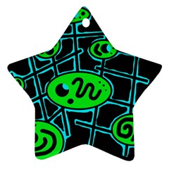 Green and blue abstraction Ornament (Star) 