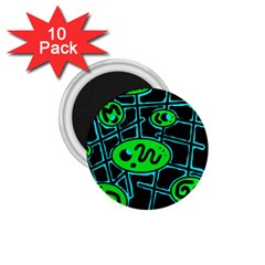 Green and blue abstraction 1.75  Magnets (10 pack) 