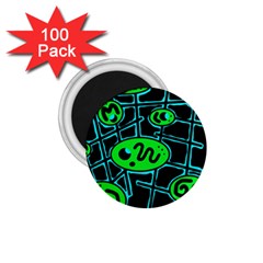 Green and blue abstraction 1.75  Magnets (100 pack) 
