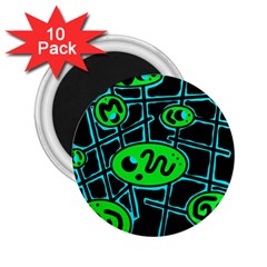 Green and blue abstraction 2.25  Magnets (10 pack) 