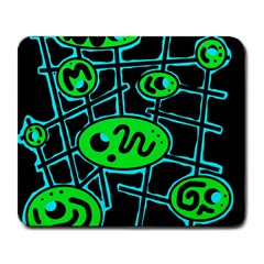 Green and blue abstraction Large Mousepads