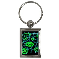 Green and blue abstraction Key Chains (Rectangle) 
