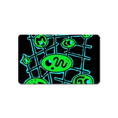 Green And Blue Abstraction Magnet (name Card) by Valentinaart