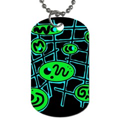 Green and blue abstraction Dog Tag (One Side)