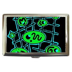 Green and blue abstraction Cigarette Money Cases