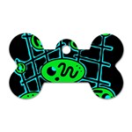 Green and blue abstraction Dog Tag Bone (One Side) Front