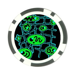 Green and blue abstraction Poker Chip Card Guards