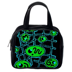 Green and blue abstraction Classic Handbags (One Side)