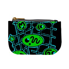 Green and blue abstraction Mini Coin Purses