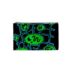 Green and blue abstraction Cosmetic Bag (Small) 