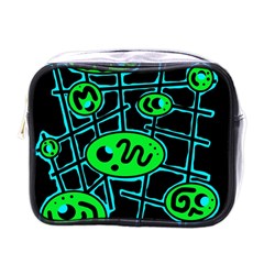Green and blue abstraction Mini Toiletries Bags