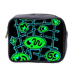 Green and blue abstraction Mini Toiletries Bag 2-Side