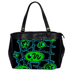 Green and blue abstraction Office Handbags