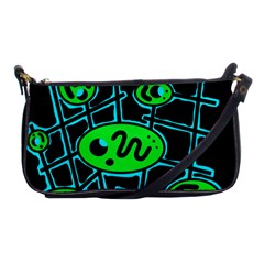 Green and blue abstraction Shoulder Clutch Bags