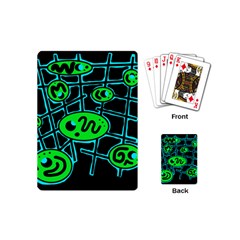 Green and blue abstraction Playing Cards (Mini) 