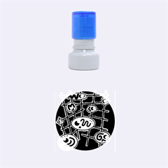 Green and blue abstraction Rubber Round Stamps (Small)