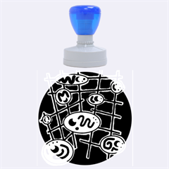 Green and blue abstraction Rubber Round Stamps (Large)