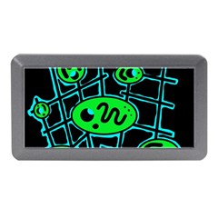 Green And Blue Abstraction Memory Card Reader (mini) by Valentinaart