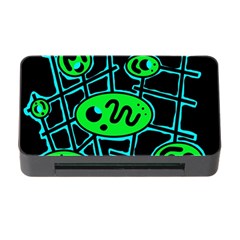 Green and blue abstraction Memory Card Reader with CF