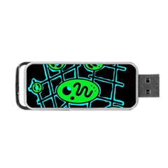 Green And Blue Abstraction Portable Usb Flash (two Sides) by Valentinaart