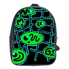 Green and blue abstraction School Bags (XL) 