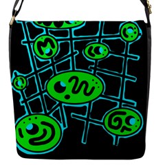 Green and blue abstraction Flap Messenger Bag (S)