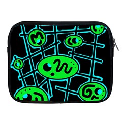 Green And Blue Abstraction Apple Ipad 2/3/4 Zipper Cases by Valentinaart