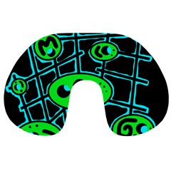 Green and blue abstraction Travel Neck Pillows