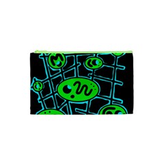 Green and blue abstraction Cosmetic Bag (XS)