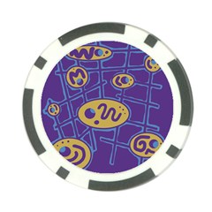 Purple And Yellow Abstraction Poker Chip Card Guards (10 Pack)  by Valentinaart