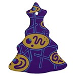 Purple and yellow abstraction Christmas Tree Ornament (2 Sides) Back