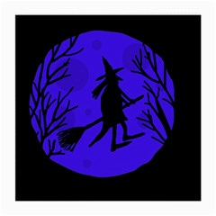 Halloween Witch - Blue Moon Medium Glasses Cloth (2-side) by Valentinaart