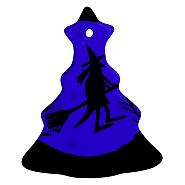 Halloween witch - blue moon Christmas Tree Ornament (2 Sides)
