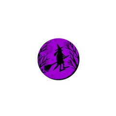 Halloween Witch - Purple Moon 1  Mini Magnets by Valentinaart