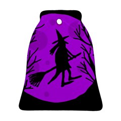 Halloween Witch - Purple Moon Bell Ornament (2 Sides) by Valentinaart