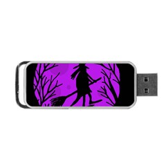 Halloween Witch - Purple Moon Portable Usb Flash (two Sides) by Valentinaart