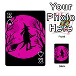 Halloween witch - pink moon Playing Cards 54 Designs  Front - SpadeK