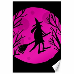 Halloween witch - pink moon Canvas 20  x 30  