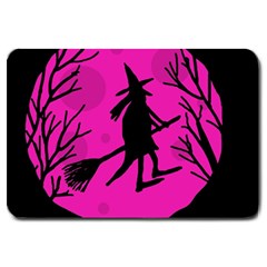 Halloween witch - pink moon Large Doormat 