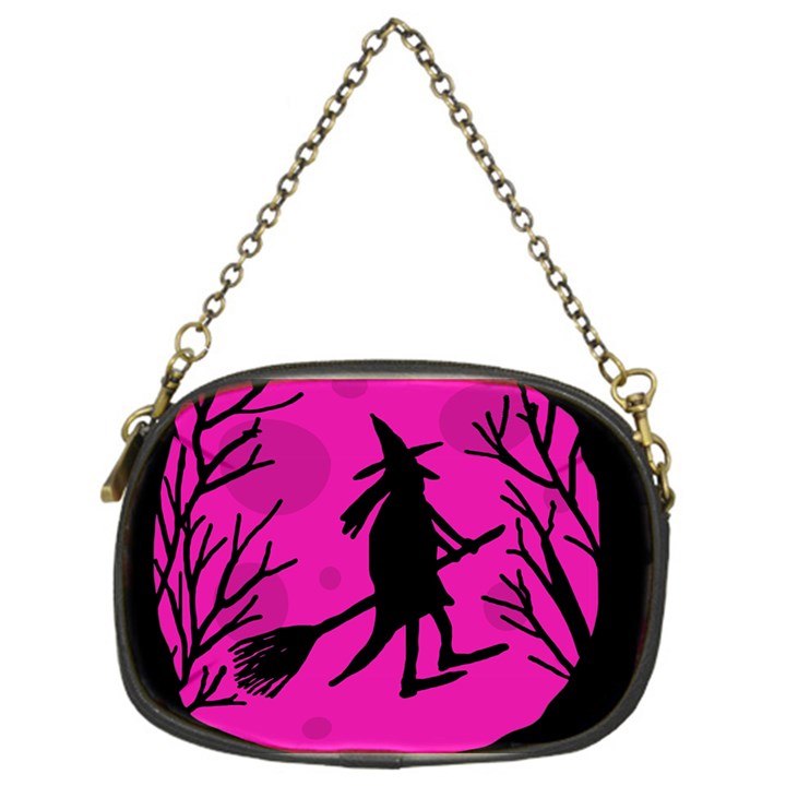 Halloween witch - pink moon Chain Purses (One Side) 