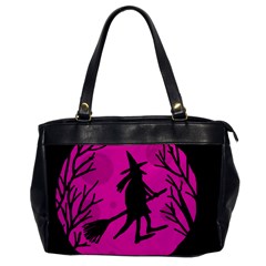 Halloween witch - pink moon Office Handbags