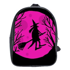 Halloween witch - pink moon School Bags (XL) 